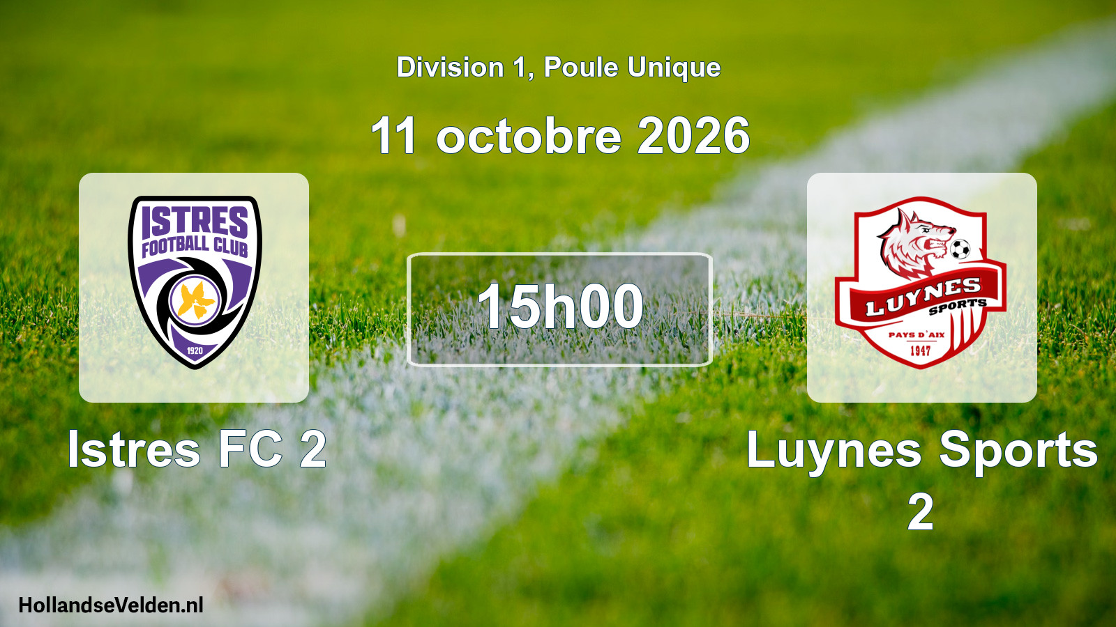 Match programmé: Istres FC 2 - Luynes Sports 2 (11 octobre 2026)