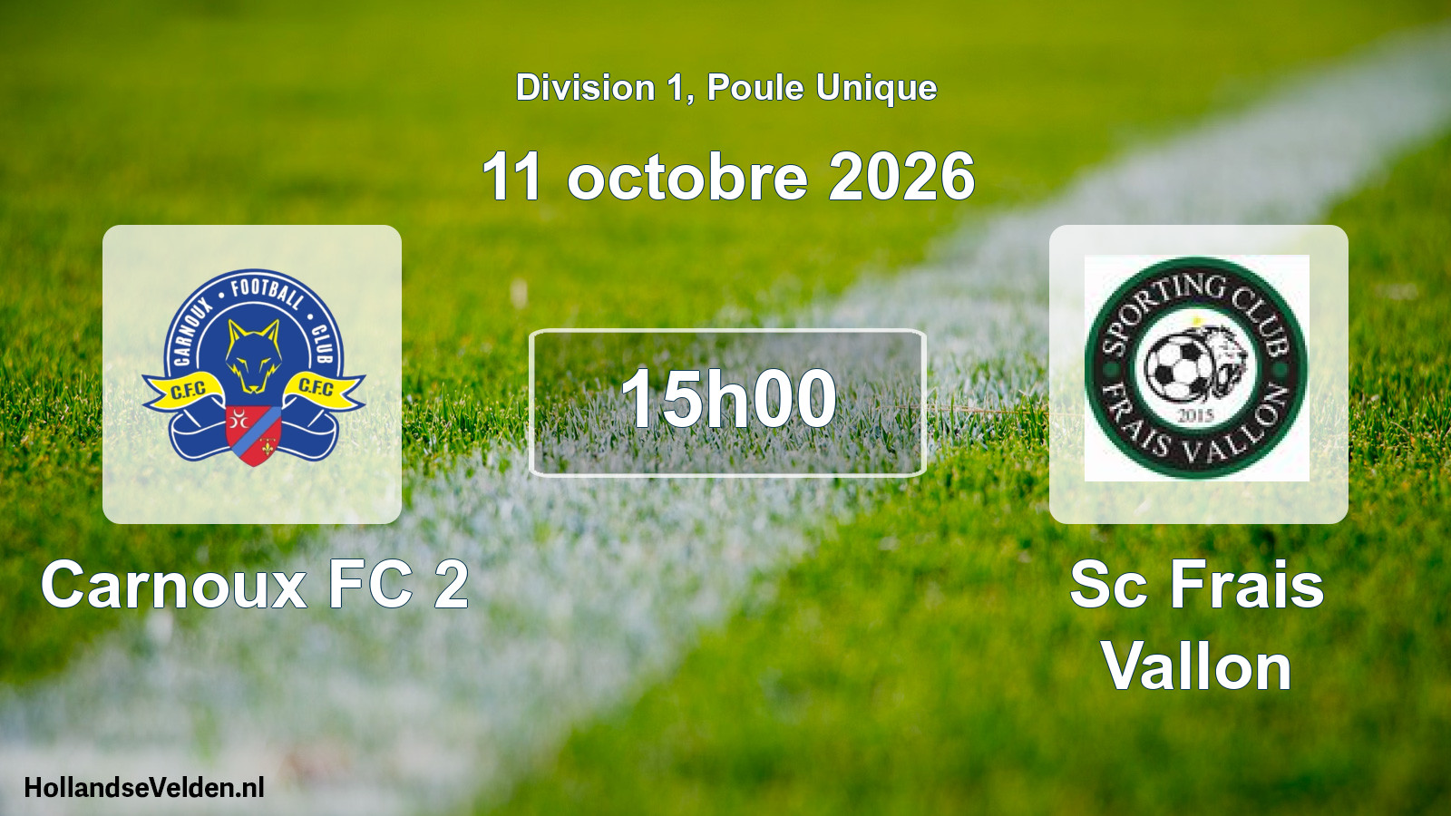 Geplande wedstrijd: Carnoux FC 2 - Sc Frais Vallon (11 oktober 2026)