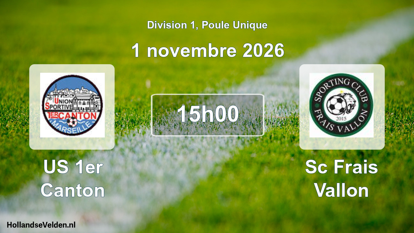 Match programmé: US 1er Canton - Sc Frais Vallon (1 novembre 2026)