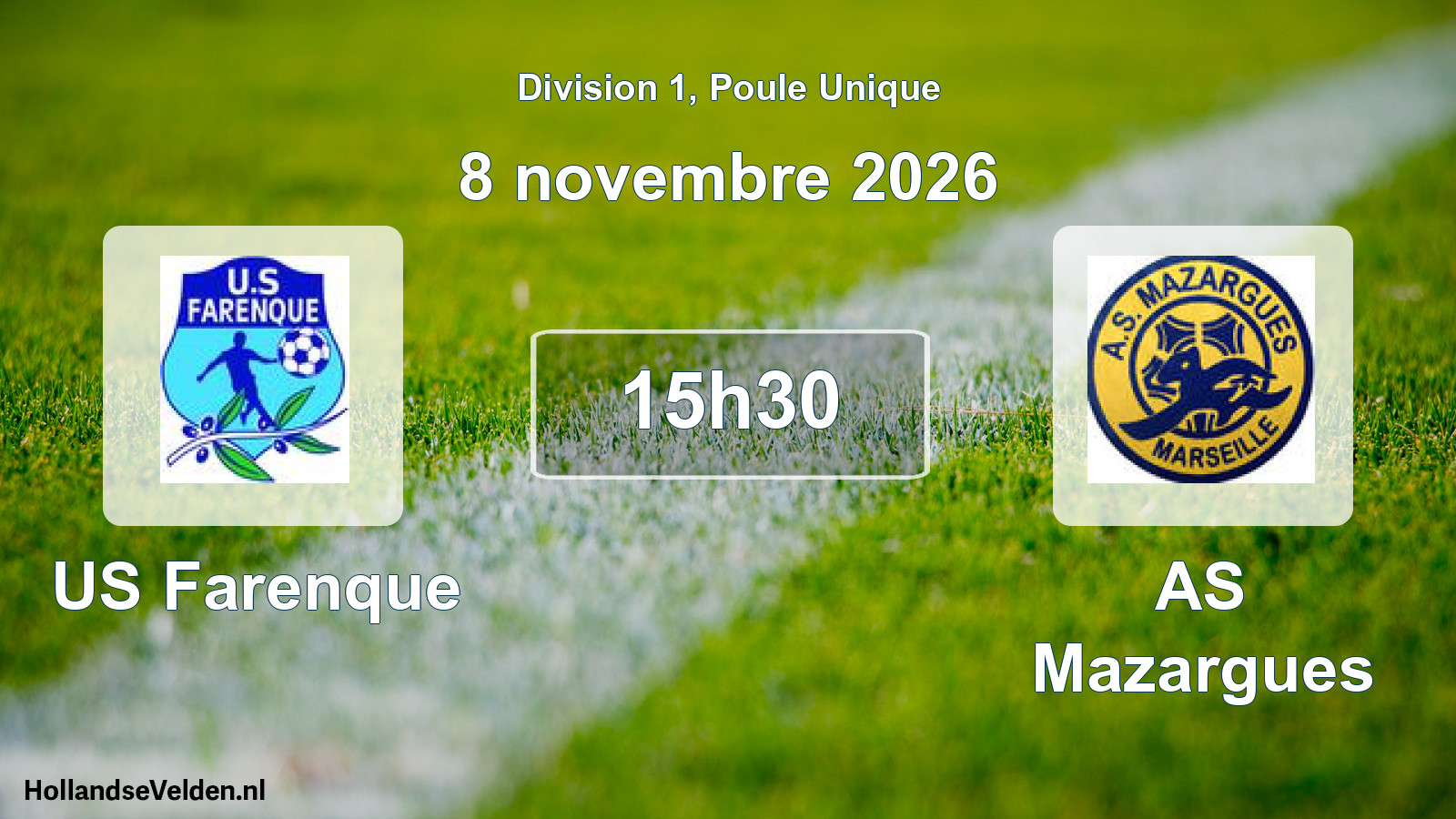 Match programmé: US Farenque - AS Mazargues (8 novembre 2026)
