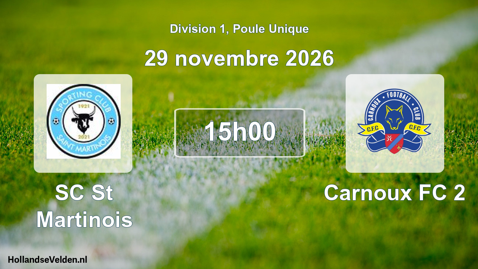 Match programmé: SC St Martinois - Carnoux FC 2 (29 novembre 2026)