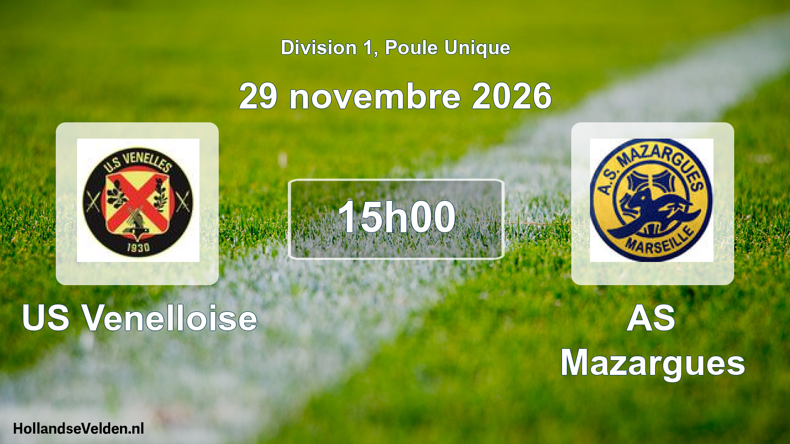 Match programmé: US Venelloise - AS Mazargues (29 novembre 2026)