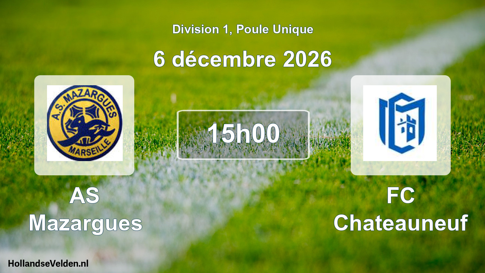 Match programmé: AS Mazargues - FC Chateauneuf (6 décembre 2026)