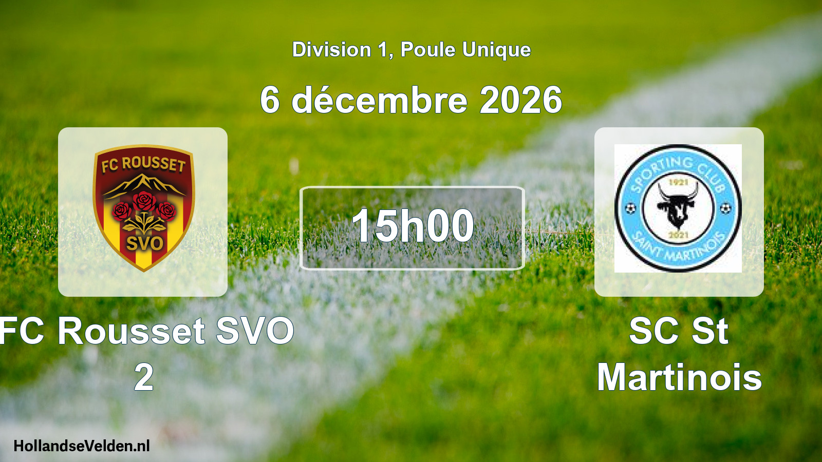 Match programmé: FC Rousset SVO 2 - SC St Martinois (6 décembre 2026)