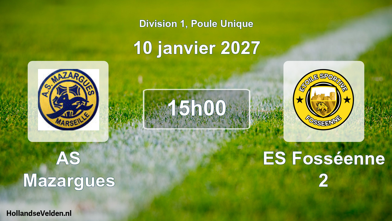 Match programmé: AS Mazargues - ES Fosséenne 2 (10 janvier 2027)