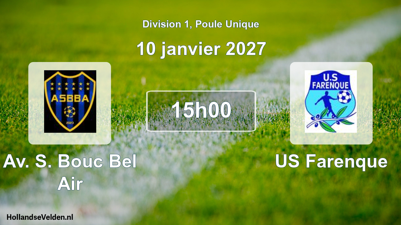 Match programmé: Av. S. Bouc Bel Air - US Farenque (10 janvier 2027)