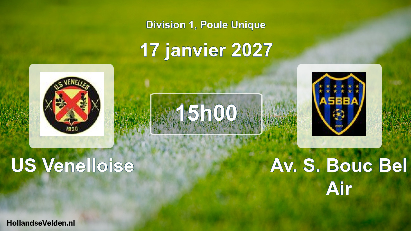 Match programmé: US Venelloise - Av. S. Bouc Bel Air (17 janvier 2027)