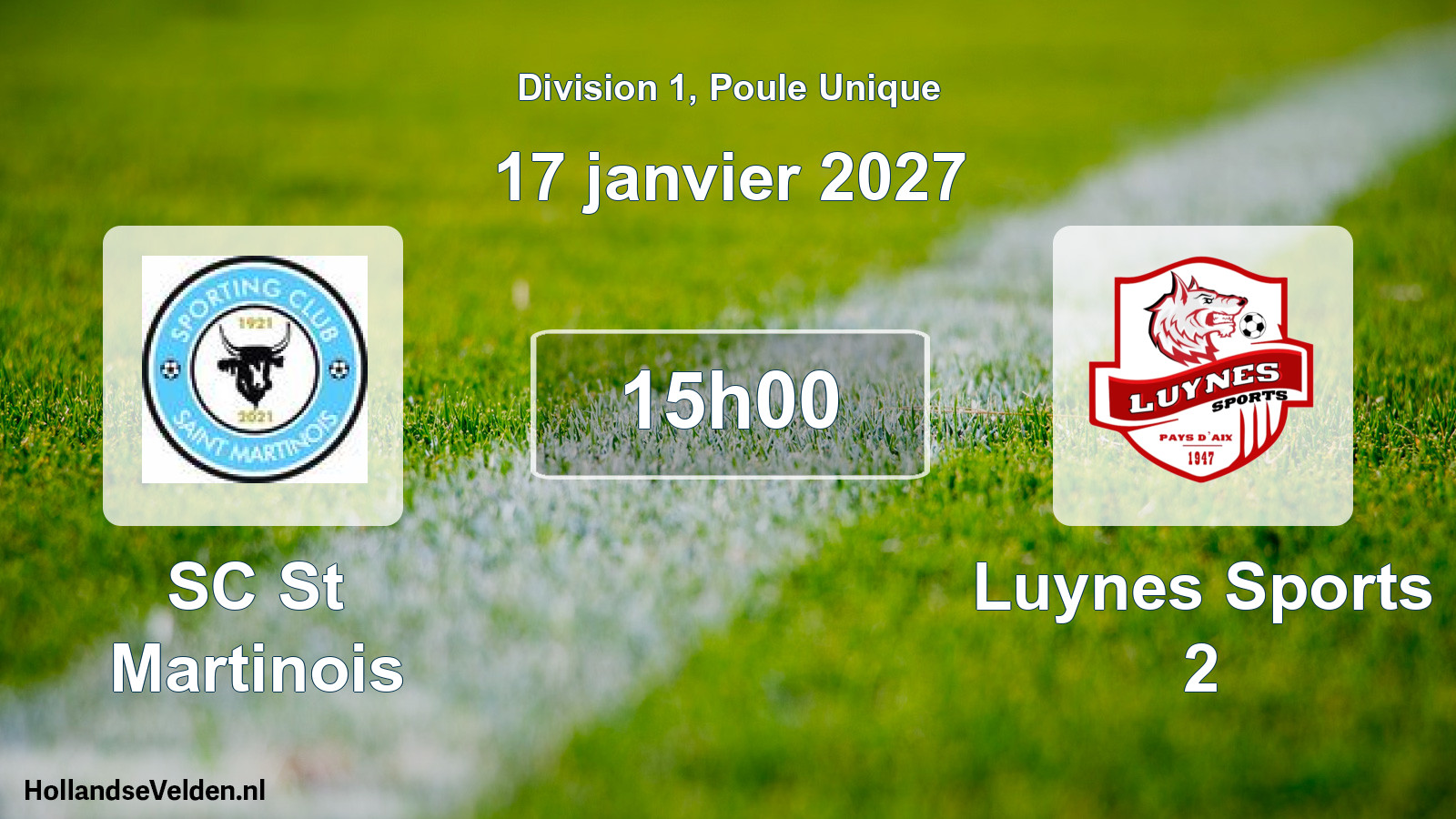 Match programmé: SC St Martinois - Luynes Sports 2 (17 janvier 2027)