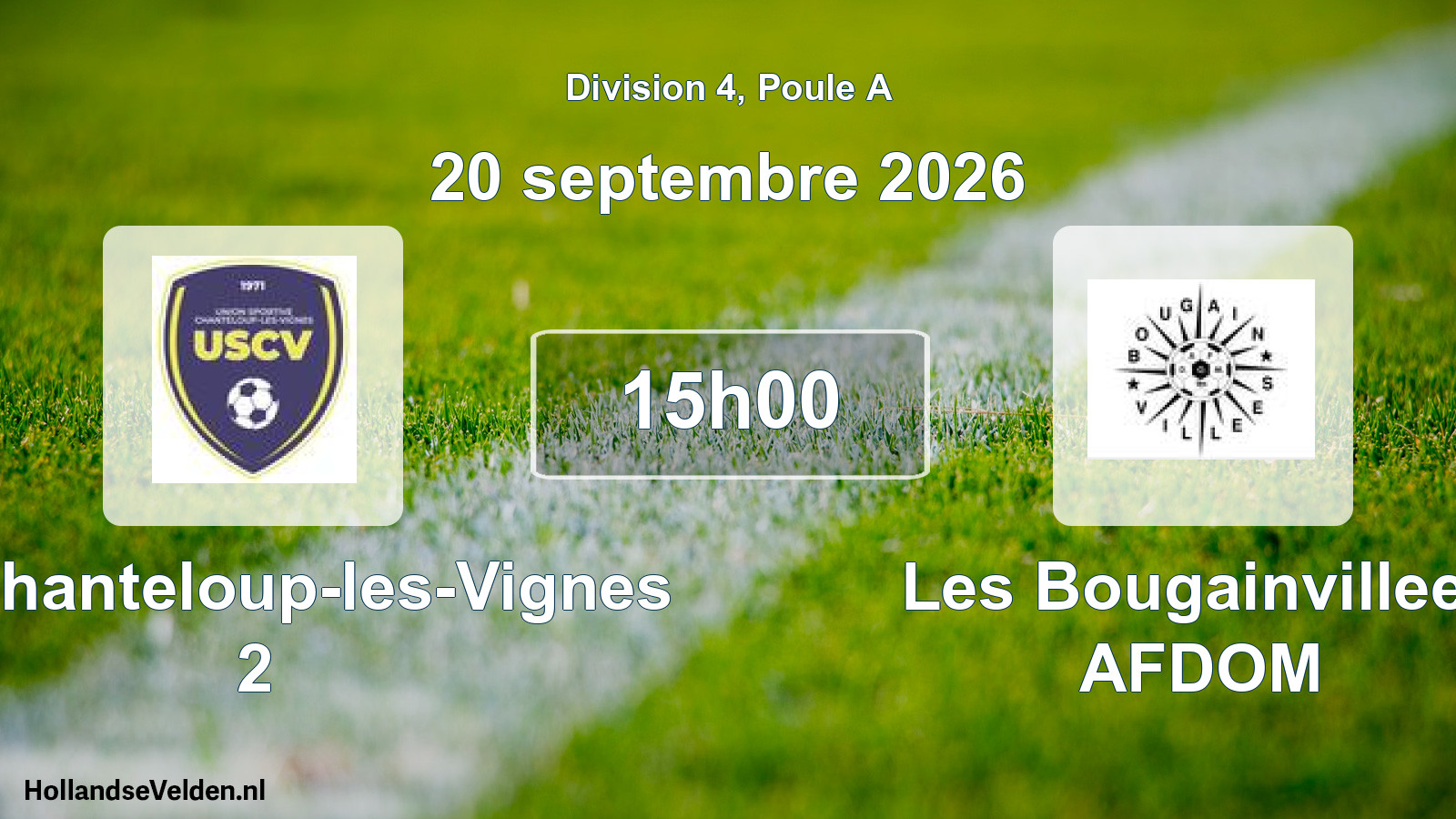 Scheduled Match: US Chanteloup-les-Vignes 2 - Les Bougainvillees AFDOM (20 September 2026)