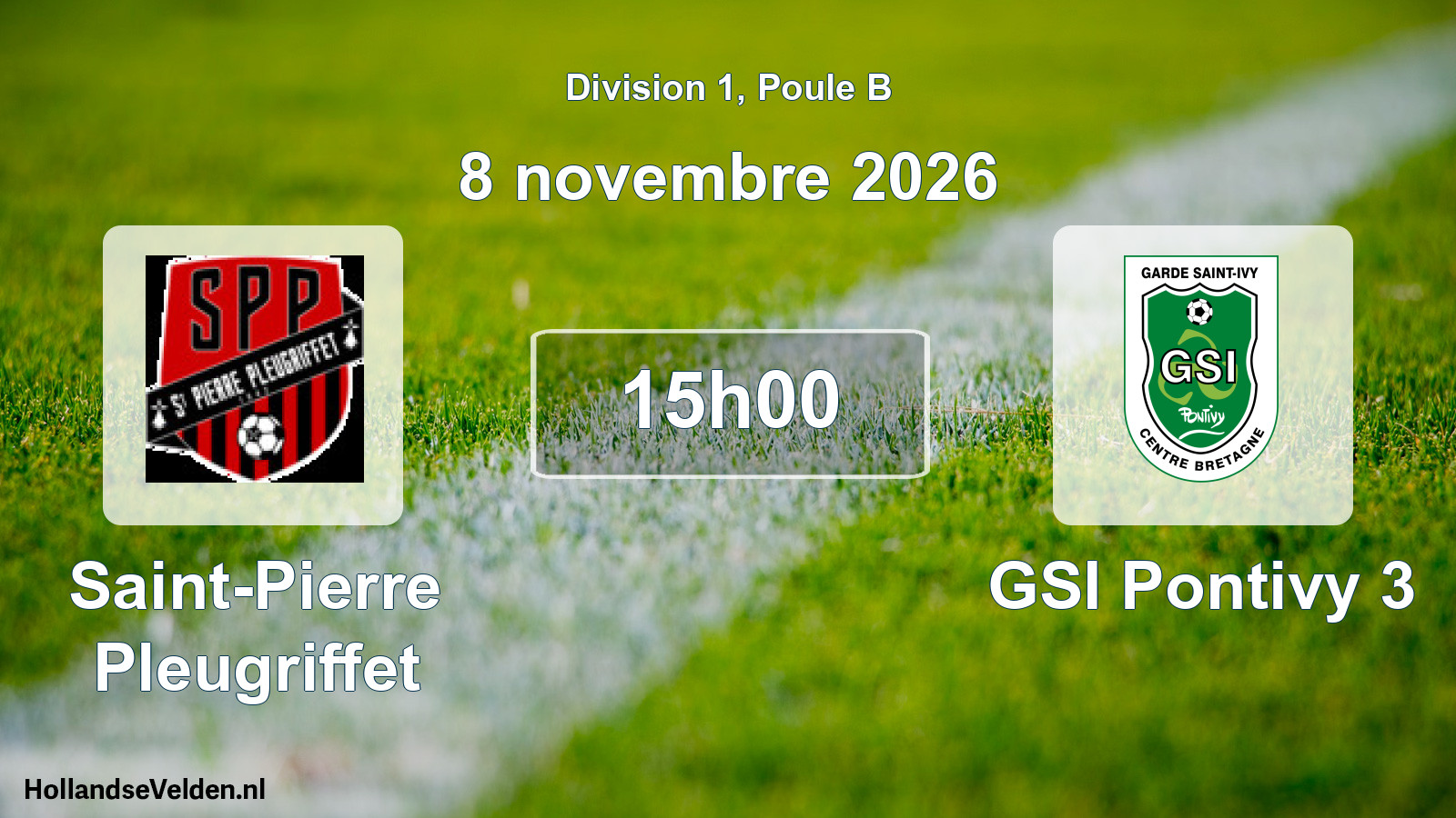 Match programmé: Saint-Pierre Pleugriffet - GSI Pontivy 3 (8 novembre 2026)