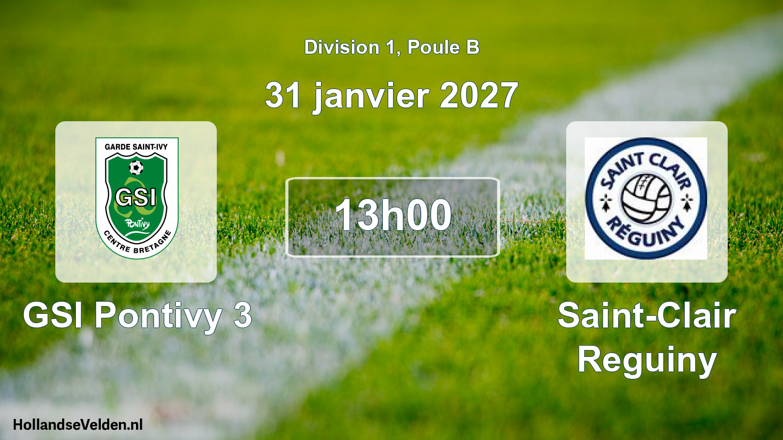Match programmé: GSI Pontivy 3 - Saint-Clair Reguiny (31 janvier 2027)