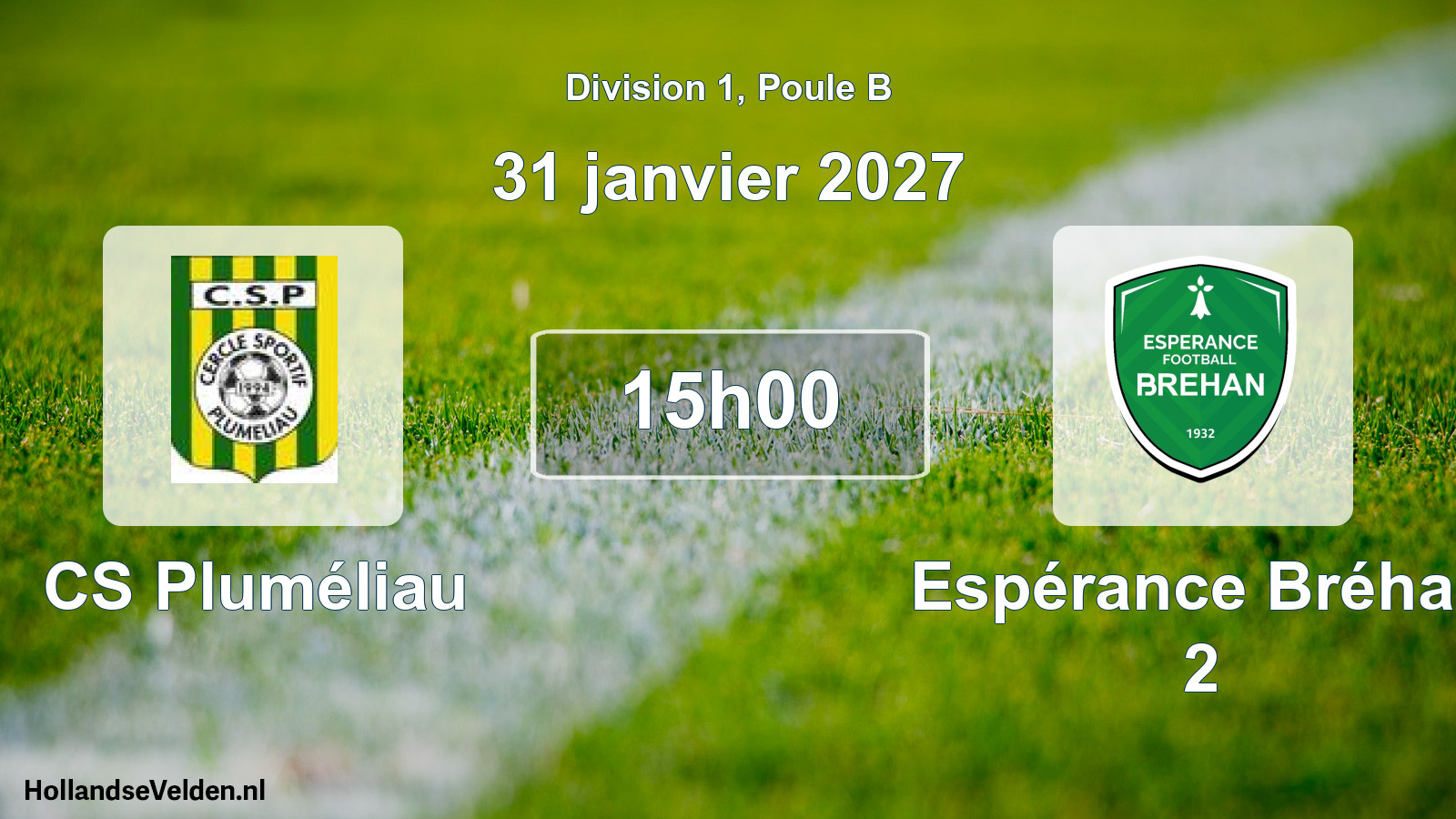 Match programmé: CS Pluméliau - Espérance Bréhan 2 (31 janvier 2027)