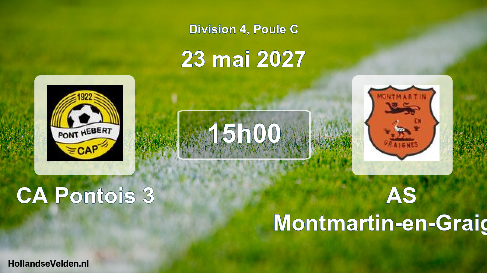 Match programmé: CA Pontois 3 - AS Montmartin-en-Graignes (23 mai 2027)