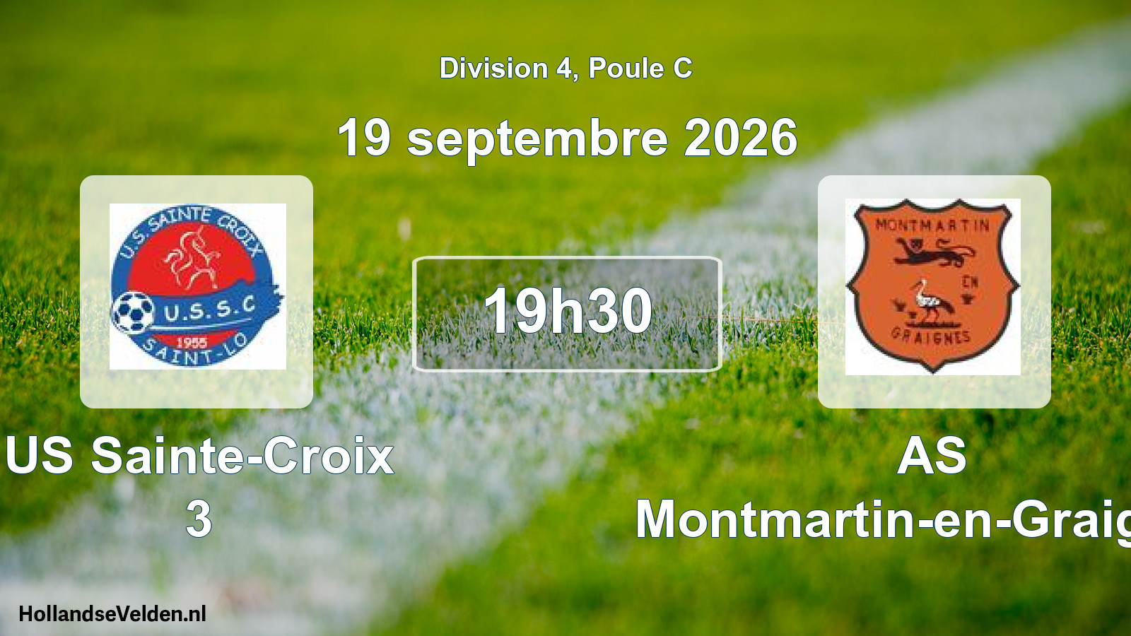 Match programmé: US Sainte-Croix 3 - AS Montmartin-en-Graignes (19 septembre 2026)