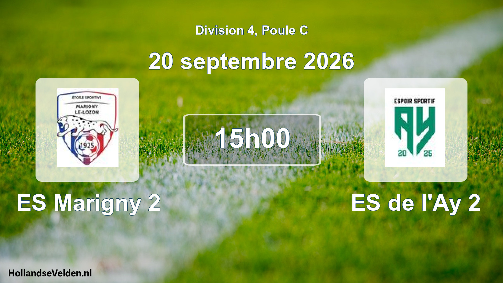 Scheduled Match: ES Marigny 2 - ES de l'Ay 2 (20 September 2026)