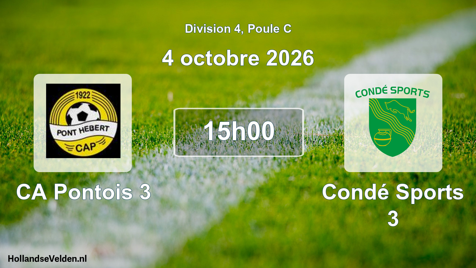 Match programmé: CA Pontois 3 - Condé Sports 3 (4 octobre 2026)
