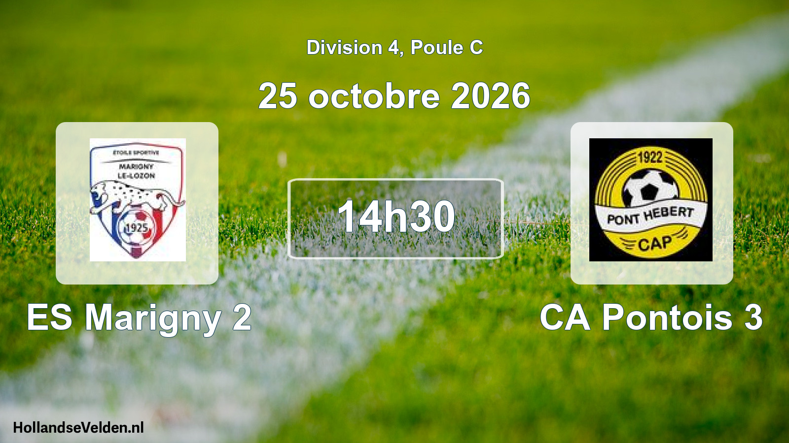 Match programmé: ES Marigny 2 - CA Pontois 3 (25 octobre 2026)
