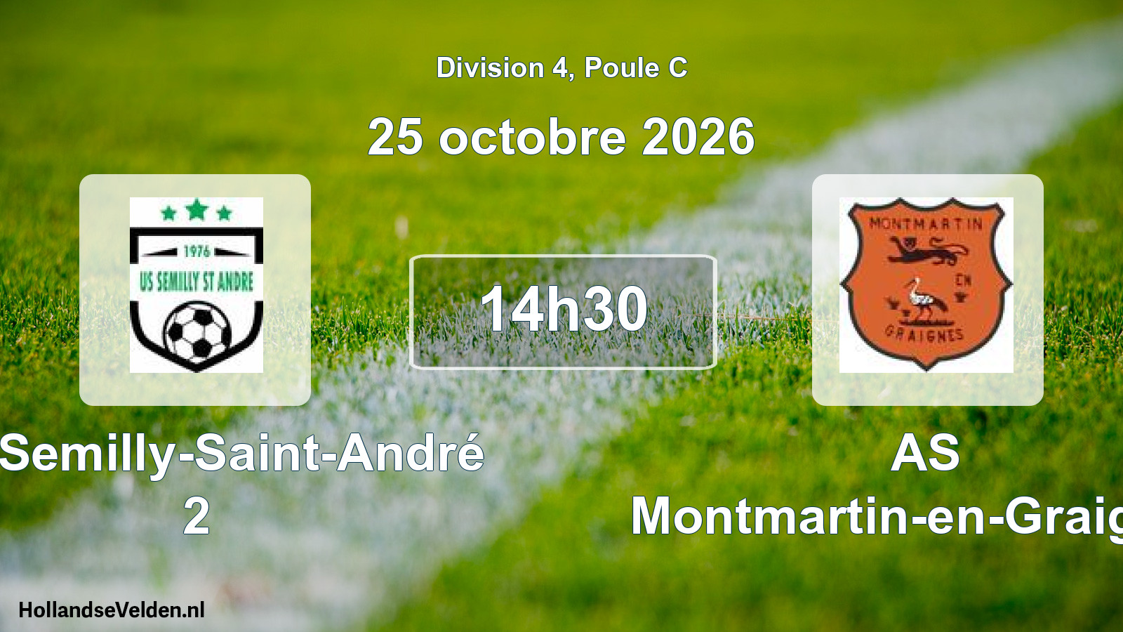 Match programmé: US Semilly-Saint-André 2 - AS Montmartin-en-Graignes (25 octobre 2026)