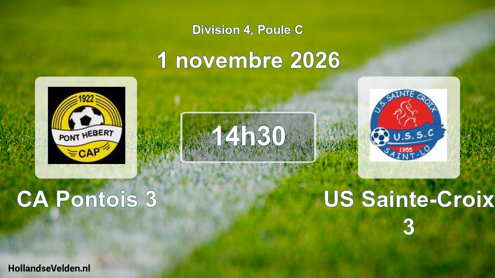 Match programmé: CA Pontois 3 - US Sainte-Croix 3 (1 novembre 2026)