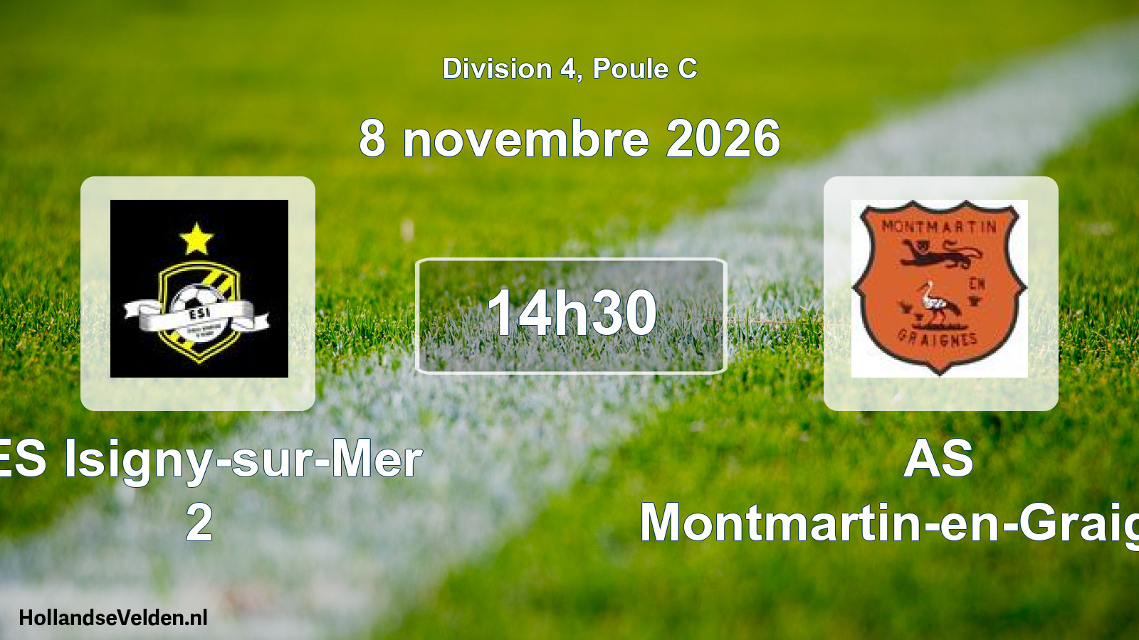 Match programmé: ES Isigny-sur-Mer 2 - AS Montmartin-en-Graignes (8 novembre 2026)