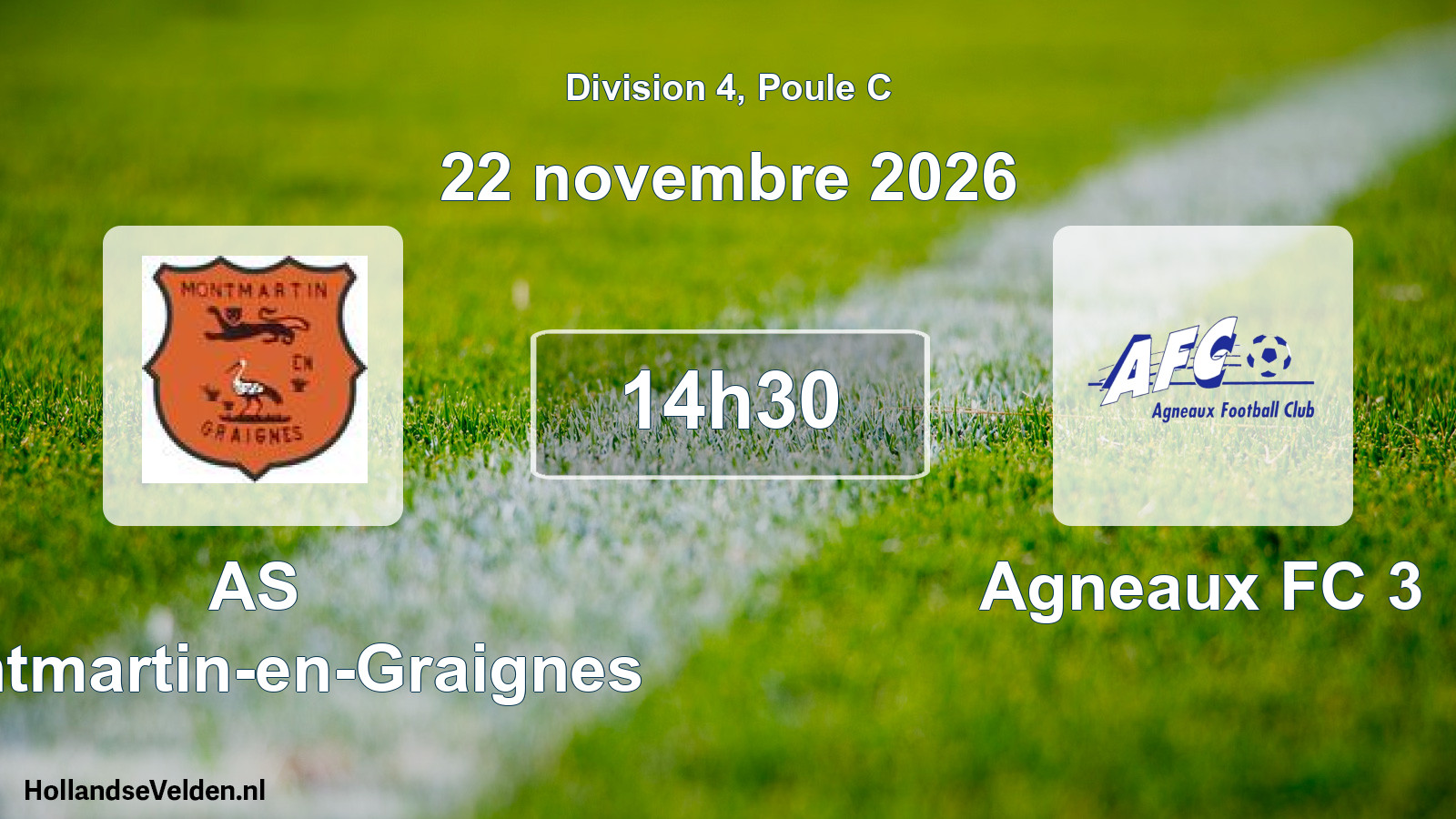 Match programmé: AS Montmartin-en-Graignes - Agneaux FC 3 (22 novembre 2026)