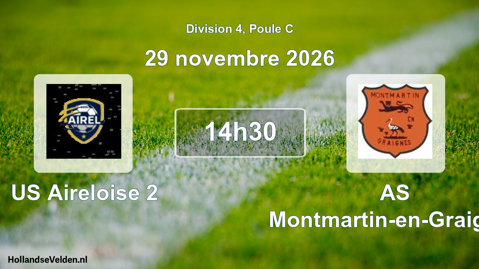 Geplande wedstrijd: US Aireloise 2 - AS Montmartin-en-Graignes (29 november 2026)