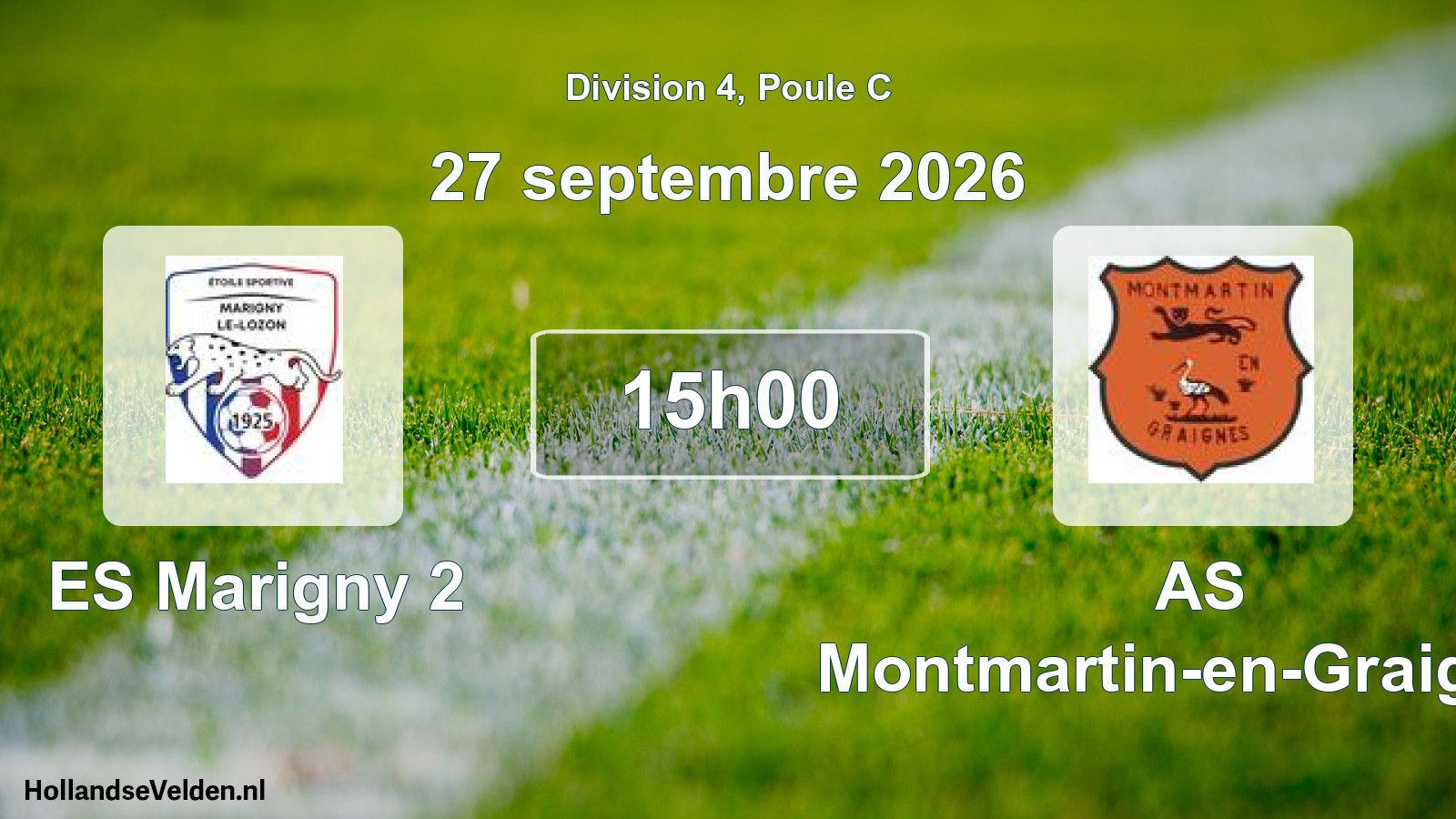Match programmé: ES Marigny 2 - AS Montmartin-en-Graignes (27 septembre 2026)