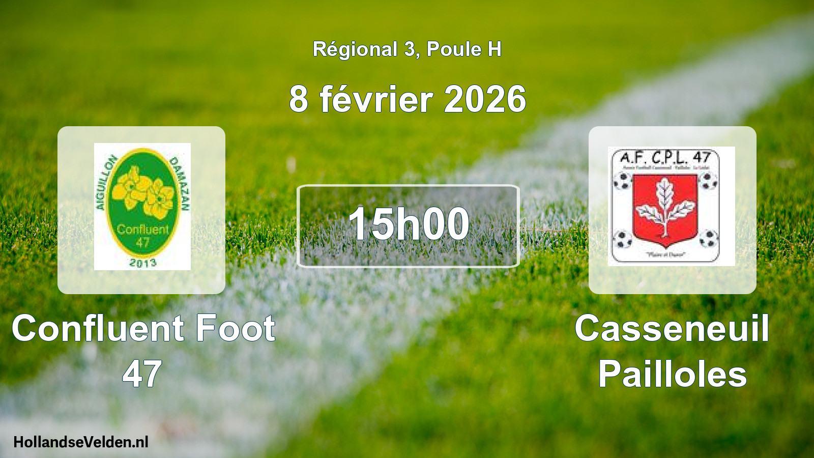 Geplande wedstrijd: Confluent Foot 47 - Casseneuil Pailloles (8 février 2026)