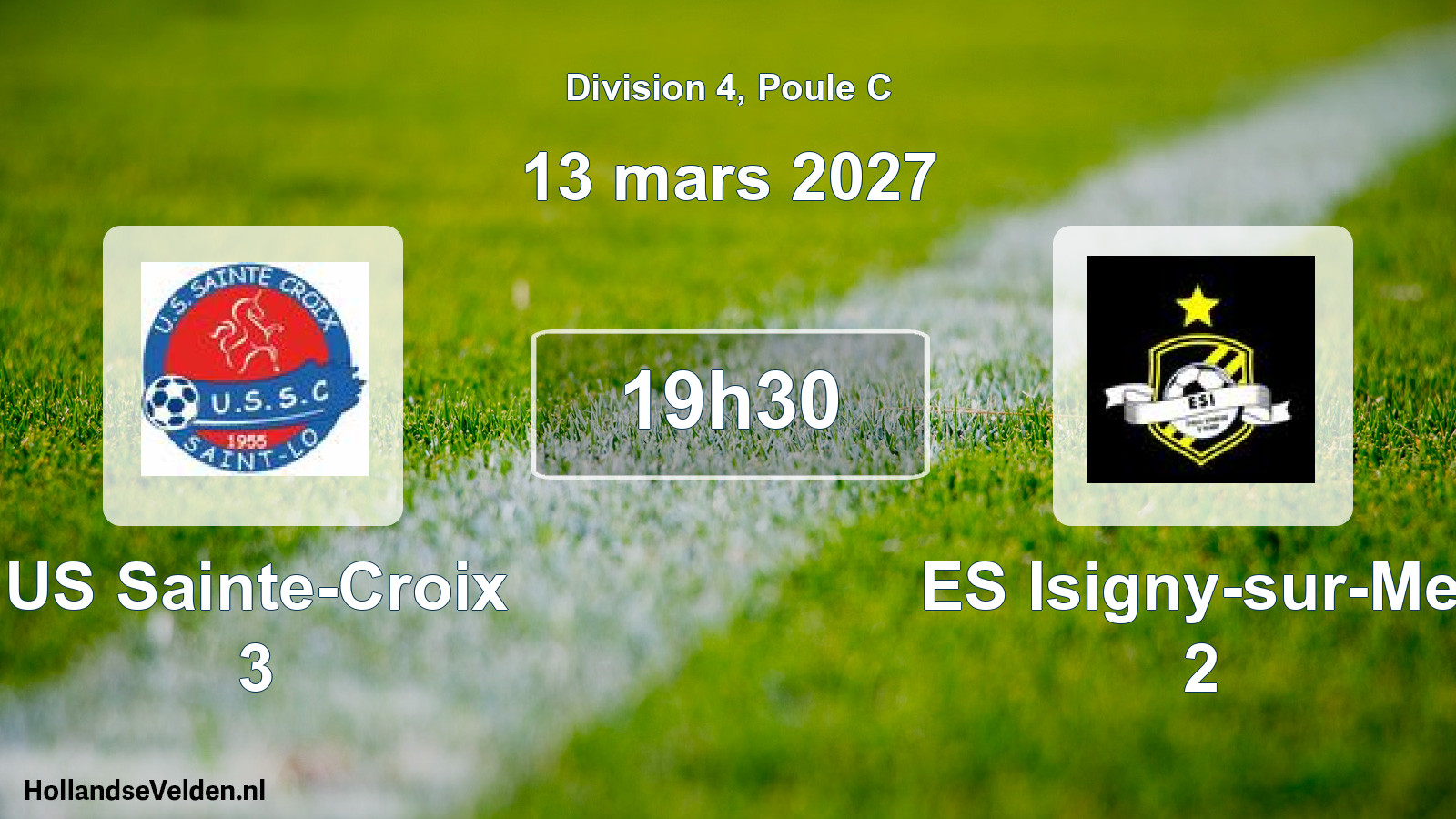 Match programmé: US Sainte-Croix 3 - ES Isigny-sur-Mer 2 (13 mars 2027)