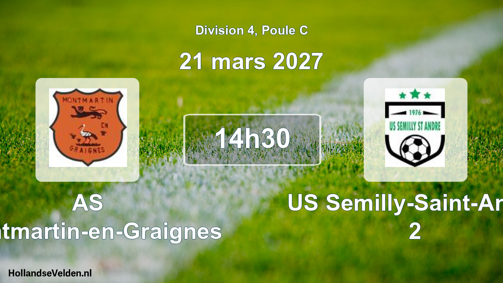 Match programmé: AS Montmartin-en-Graignes - US Semilly-Saint-André 2 (21 mars 2027)