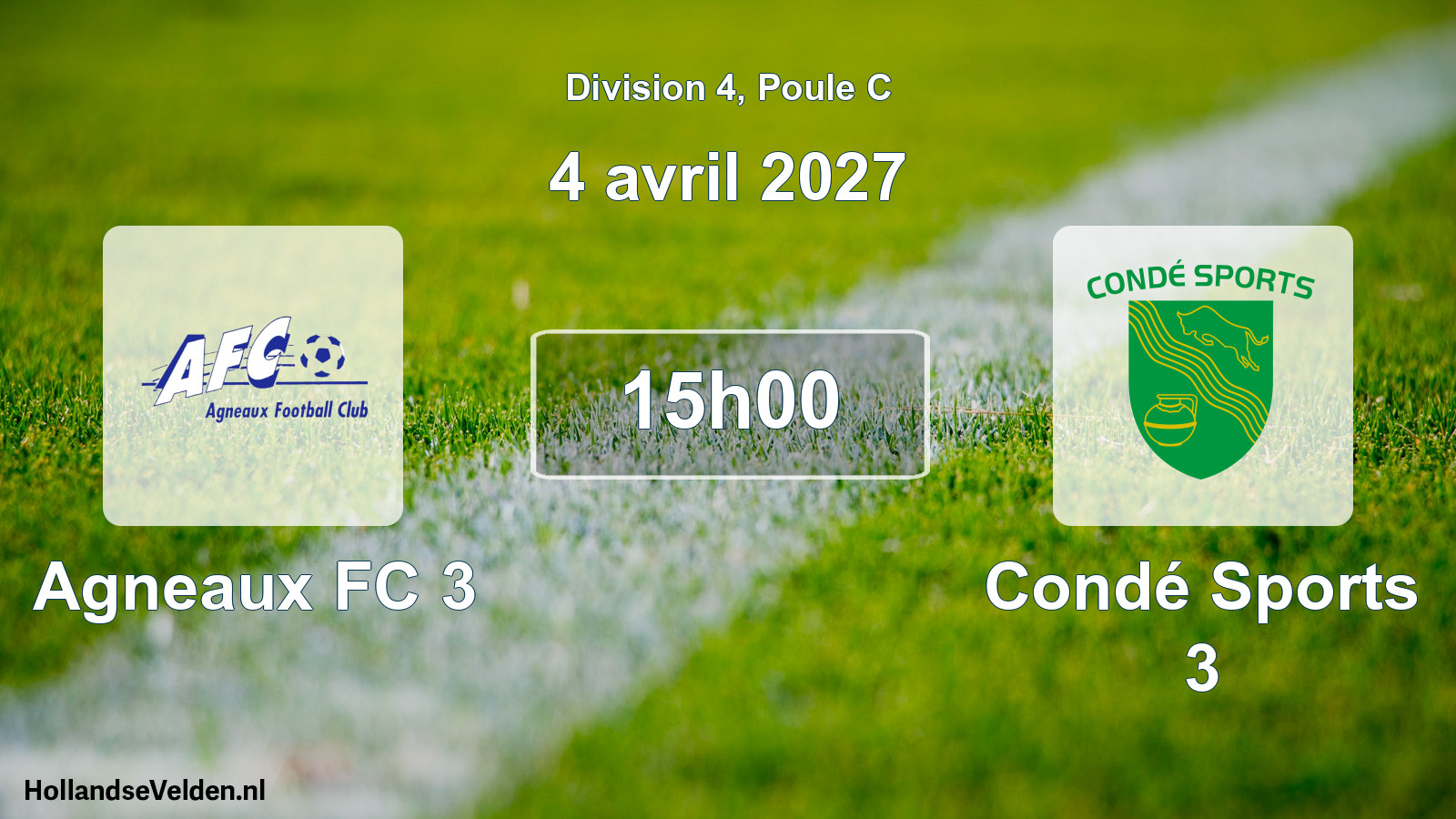 Match programmé: Agneaux FC 3 - Condé Sports 3 (4 avril 2027)