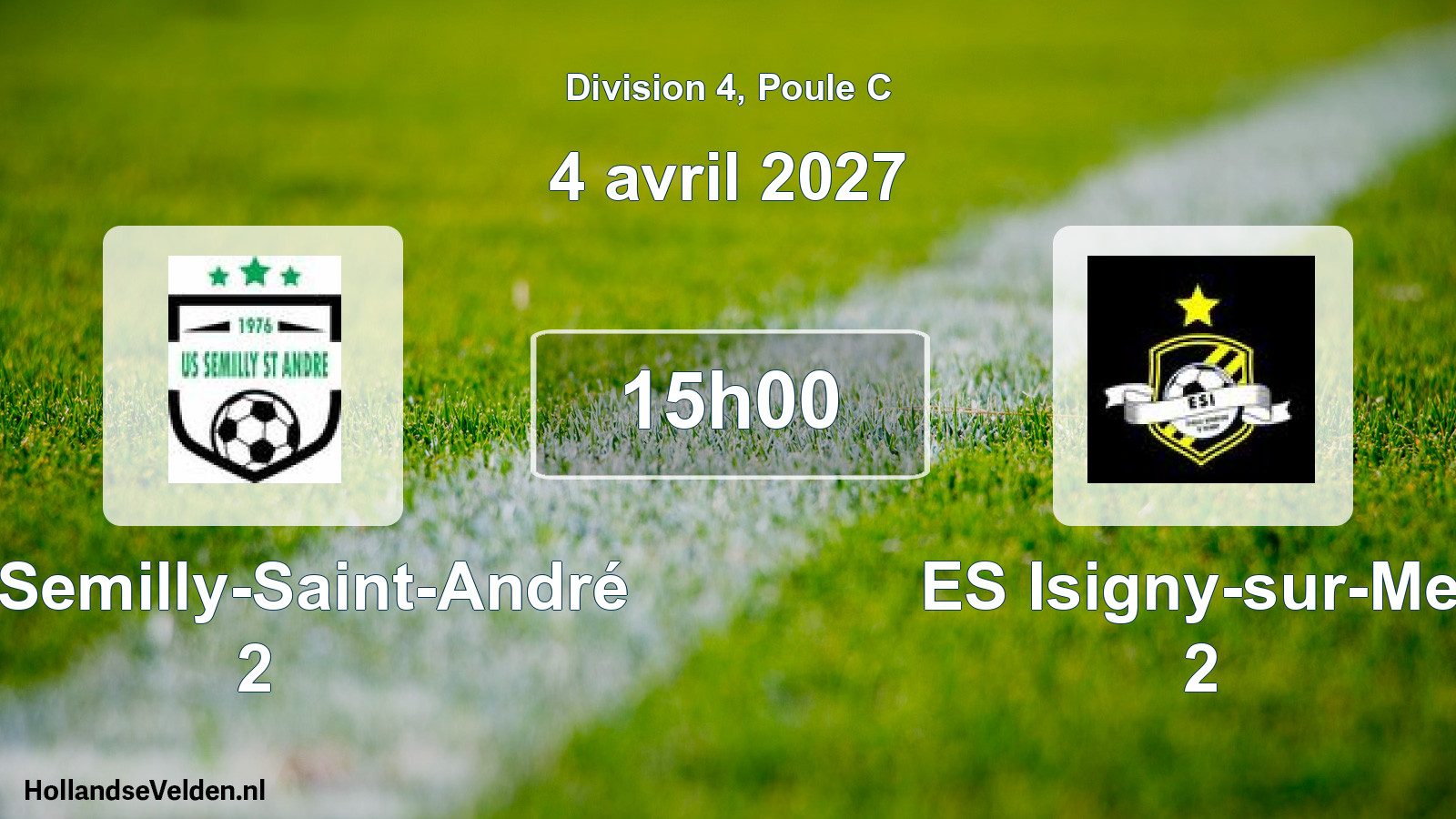 Match programmé: US Semilly-Saint-André 2 - ES Isigny-sur-Mer 2 (4 avril 2027)