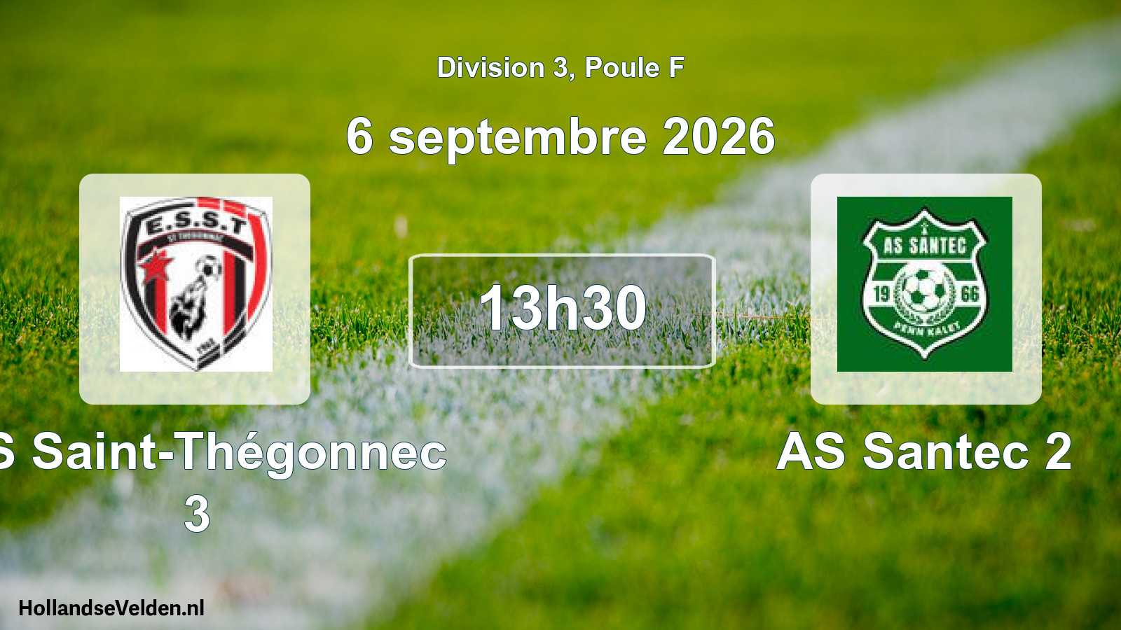 Match programmé: ES Saint-Thégonnec 3 - AS Santec 2 (6 septembre 2026)