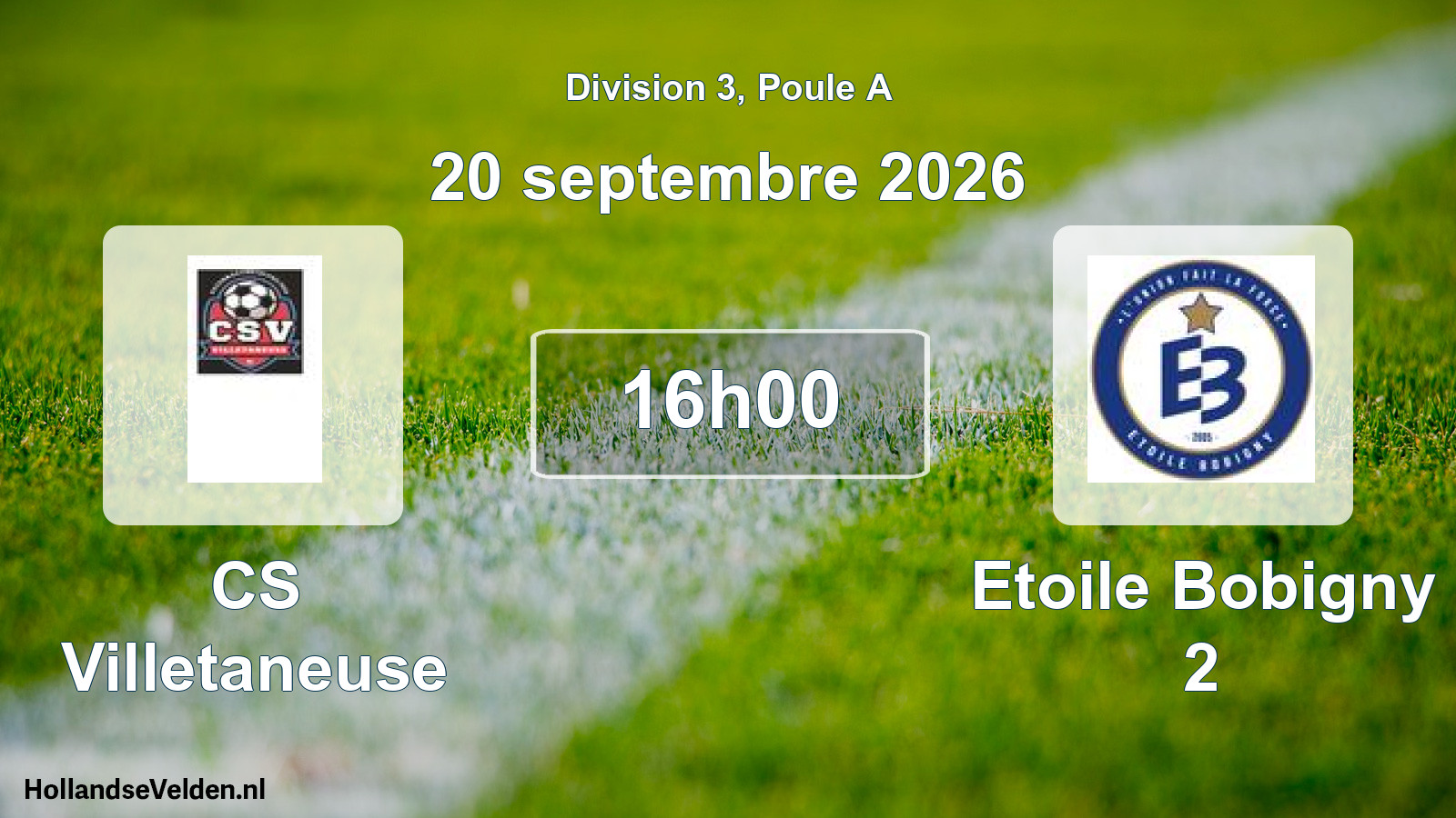 Scheduled Match: CS Villetaneuse - Etoile Bobigny 2 (20 September 2026)