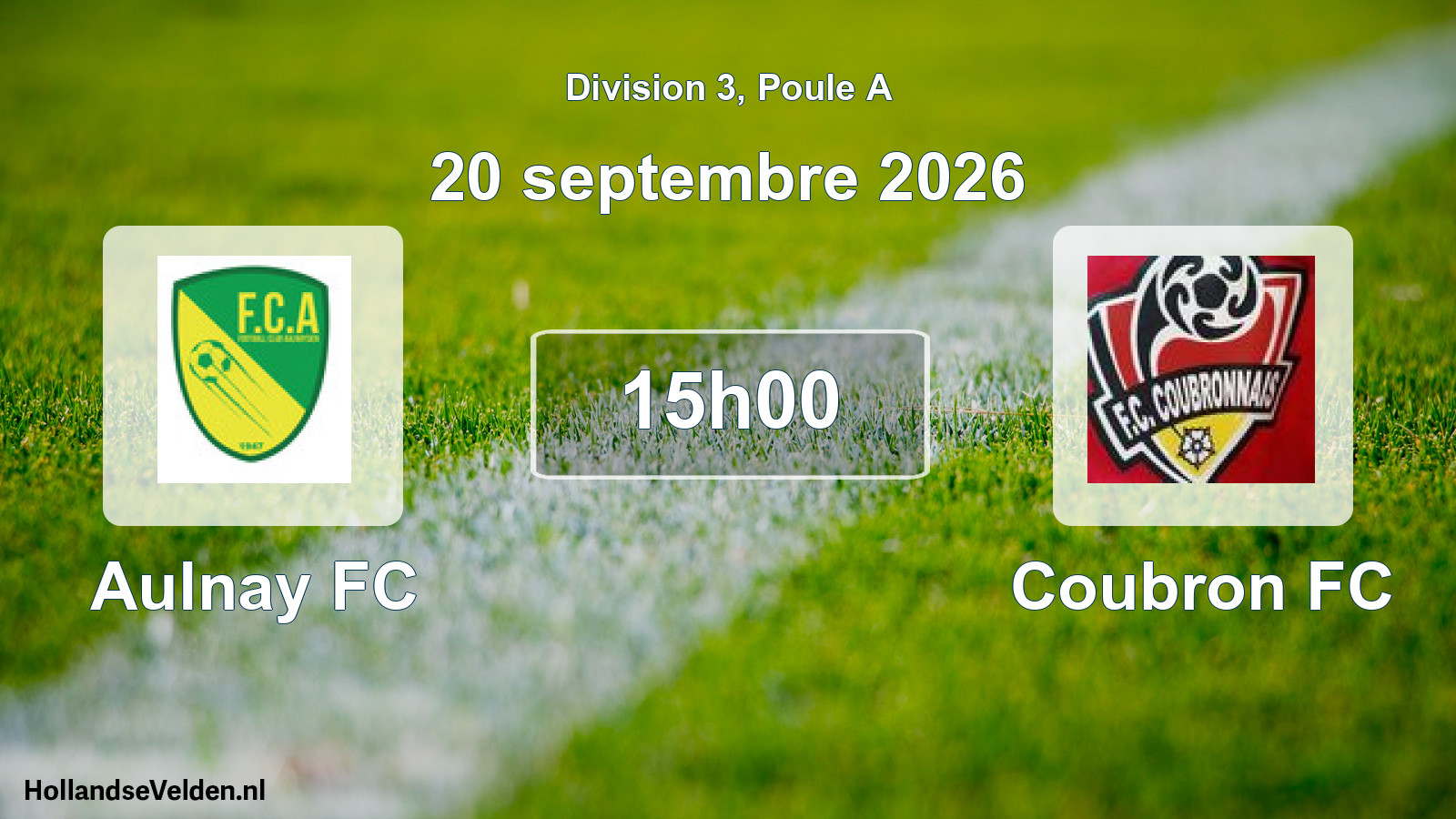 Scheduled Match: Aulnay FC - Coubron FC (20 September 2026)