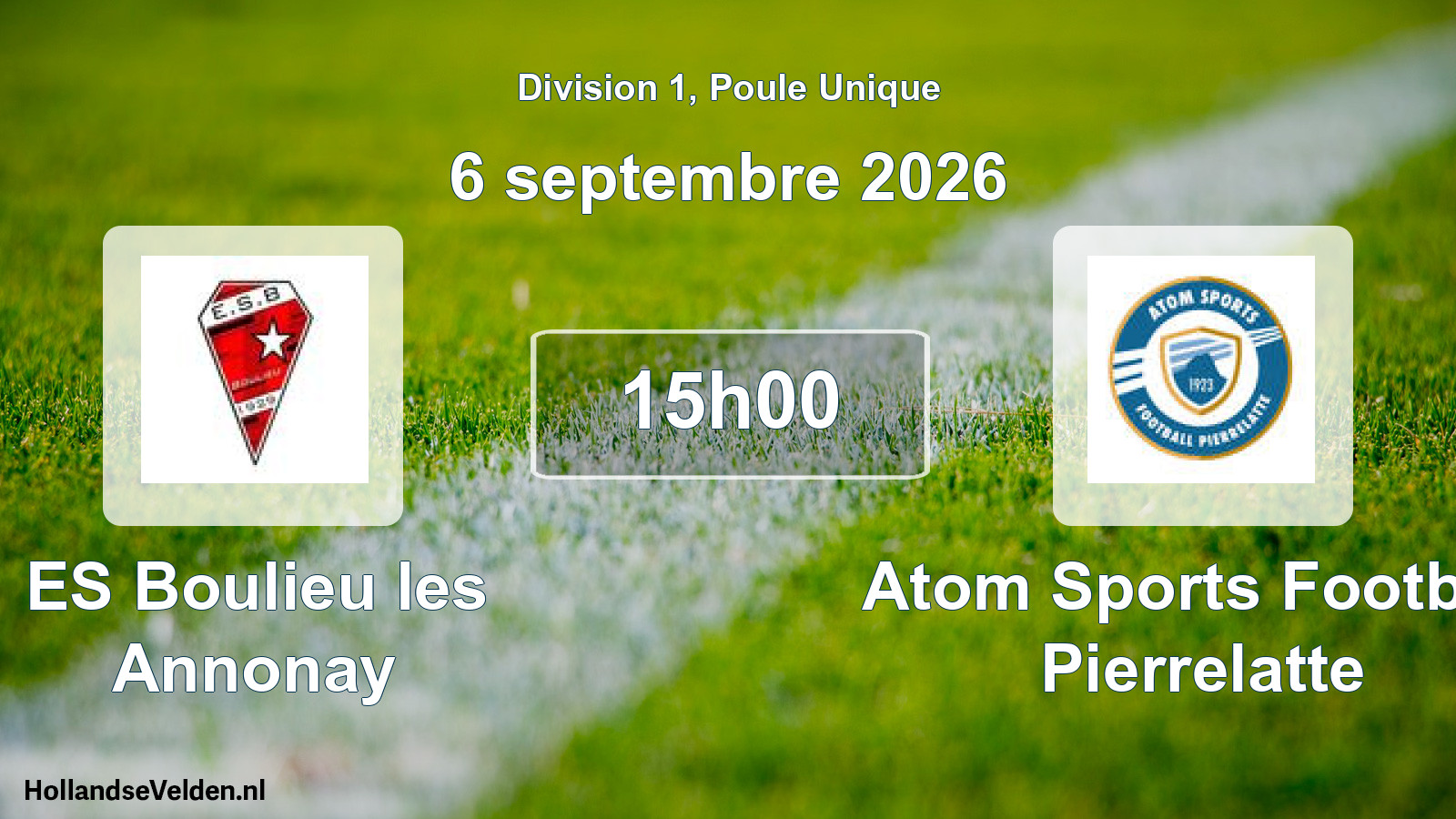 Match programmé: ES Boulieu les Annonay - Atom Sports Football Pierrelatte (6 septembre 2026)