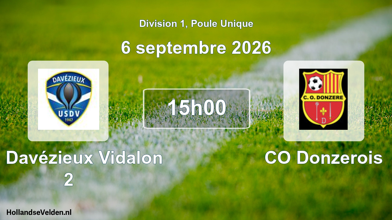 Match programmé: US Davézieux Vidalon 2 - CO Donzerois (6 septembre 2026)
