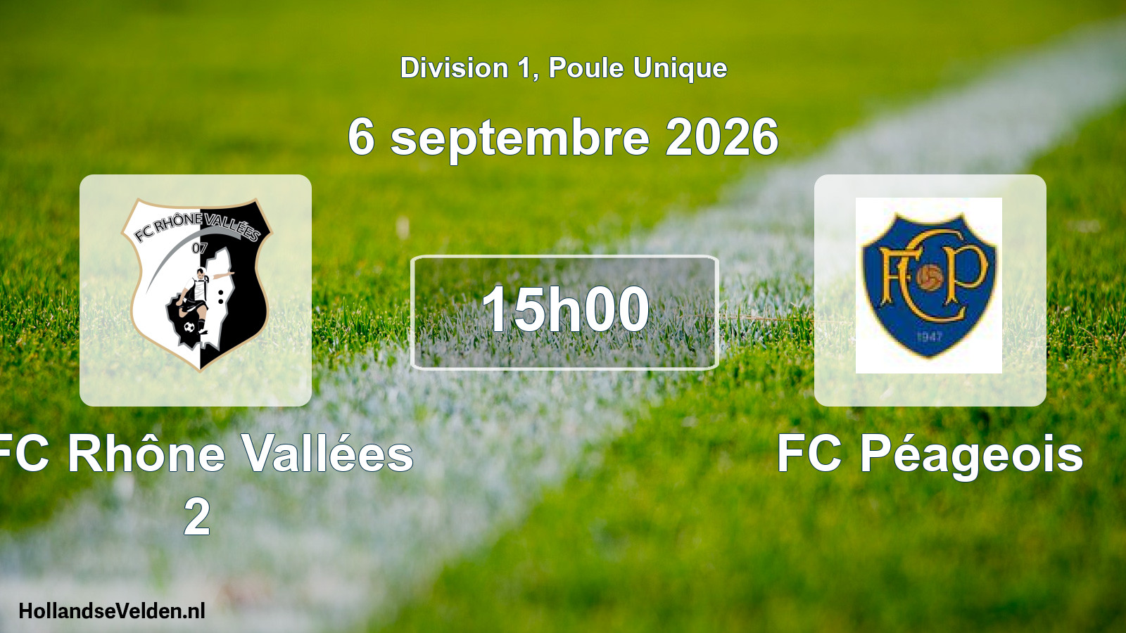 Scheduled Match: FC Rhône Vallées 2 - FC Péageois (6 September 2026)