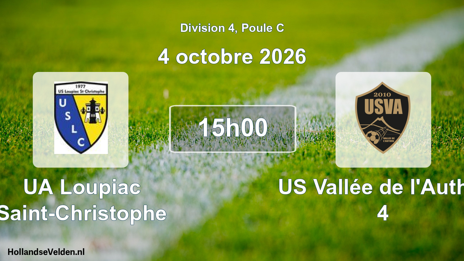 Match programmé: UA Loupiac Saint-Christophe - US Vallée de l'Authre 4 (4 octobre 2026)