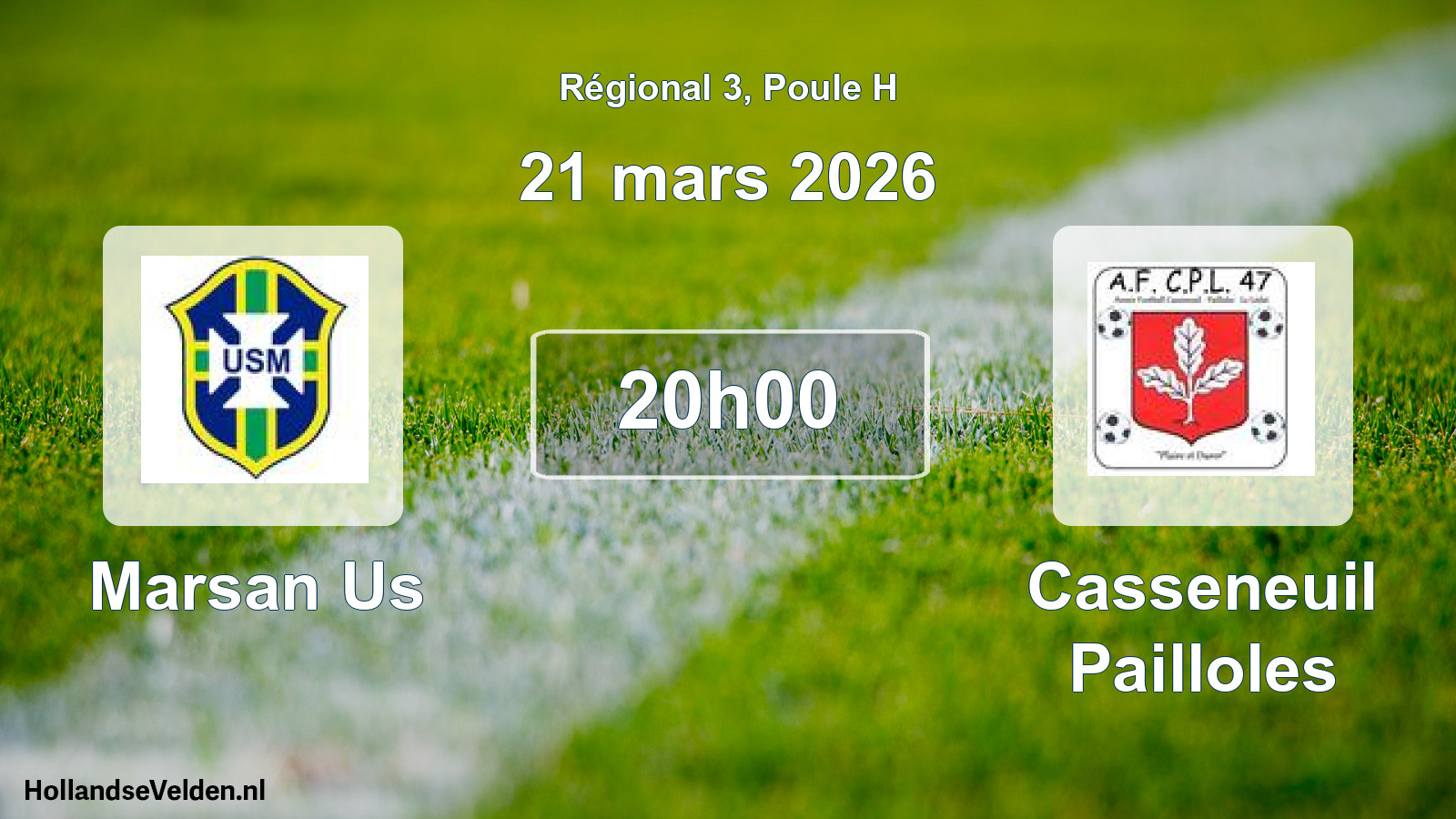 Geplande wedstrijd: Marsan Us - Casseneuil Pailloles (21 mars 2026)