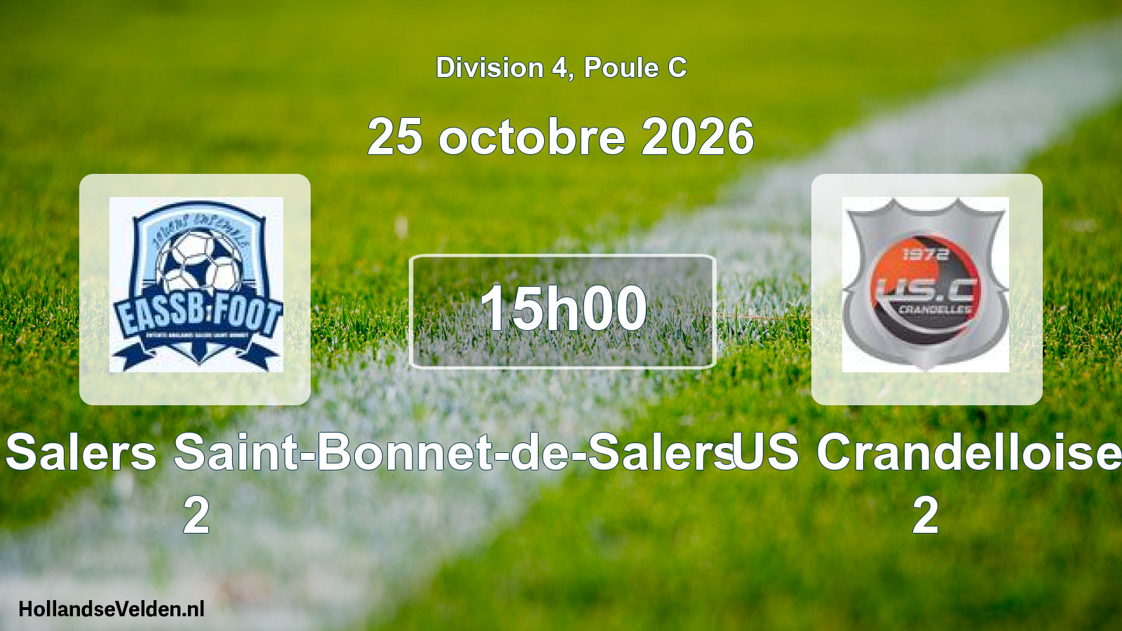 Match programmé: Ent. Anglards Salers Saint-Bonnet-de-Salers 2 - US Crandelloise 2 (25 octobre 2026)
