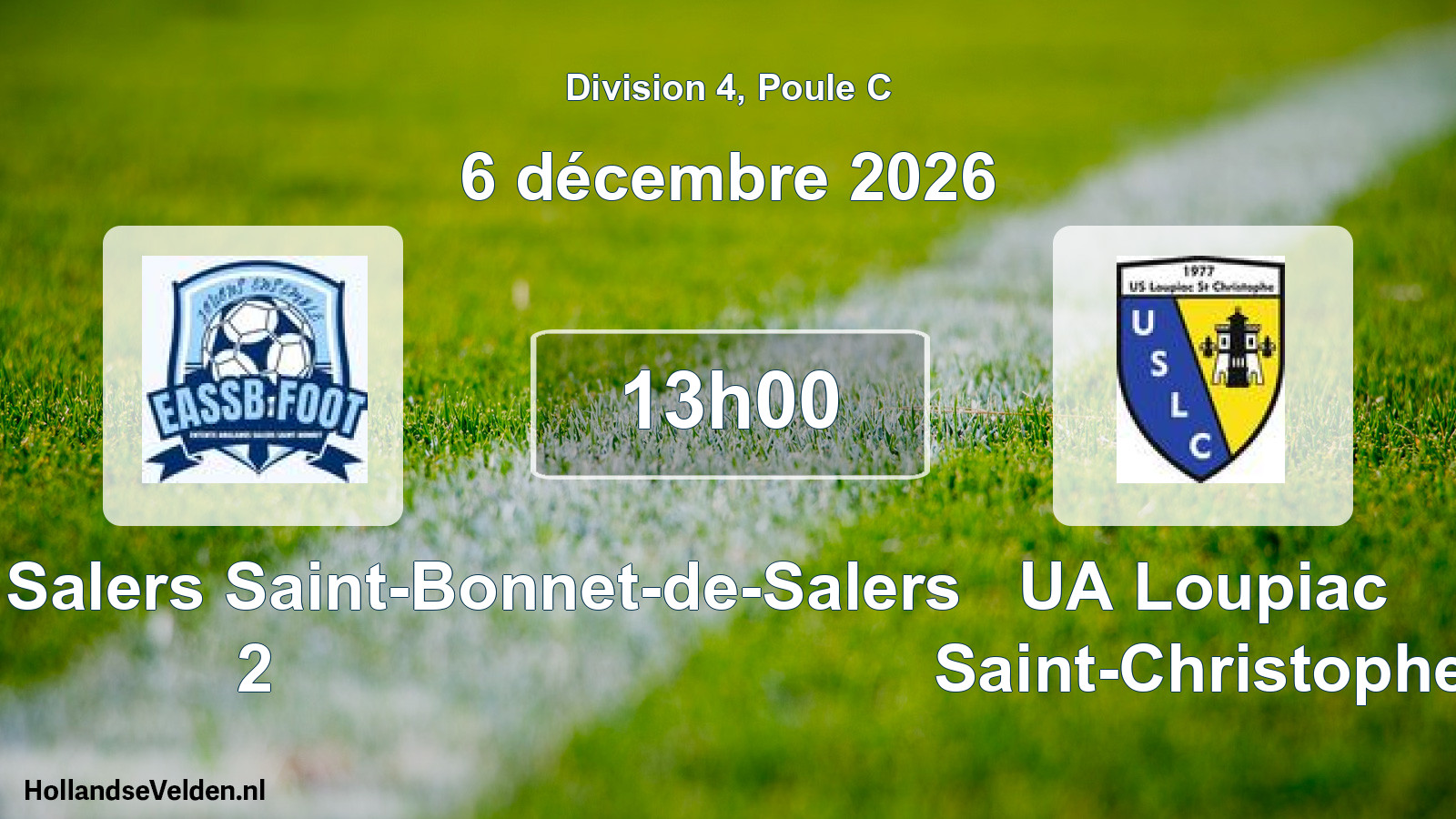 Match programmé: Ent. Anglards Salers Saint-Bonnet-de-Salers 2 - UA Loupiac Saint-Christophe (6 décembre 2026)