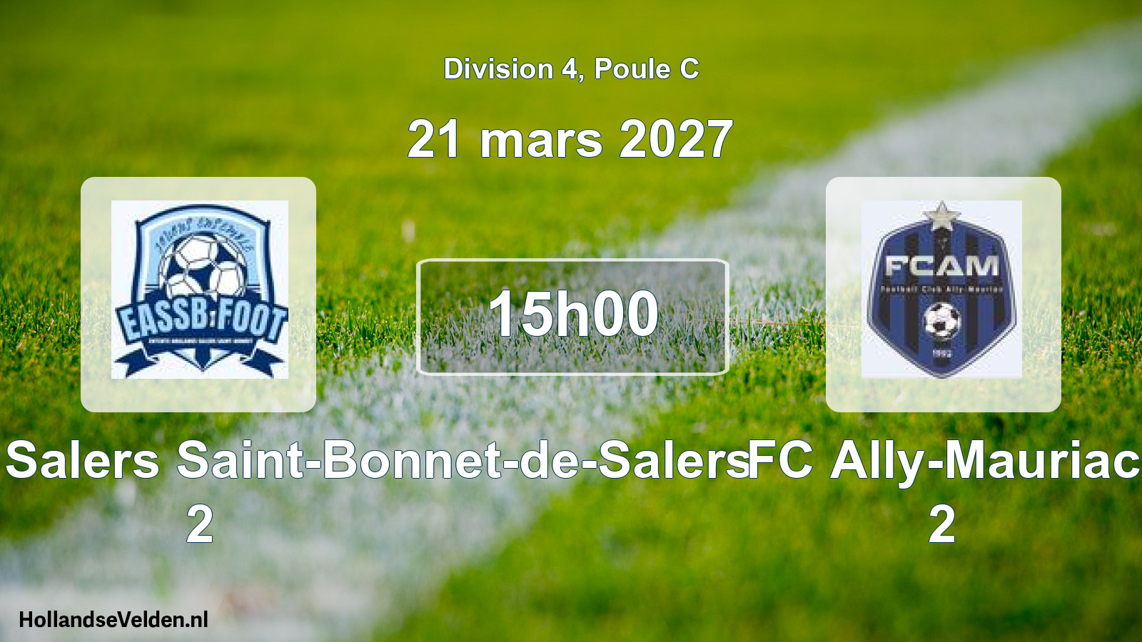 Match programmé: Ent. Anglards Salers Saint-Bonnet-de-Salers 2 - FC Ally-Mauriac 2 (21 mars 2027)