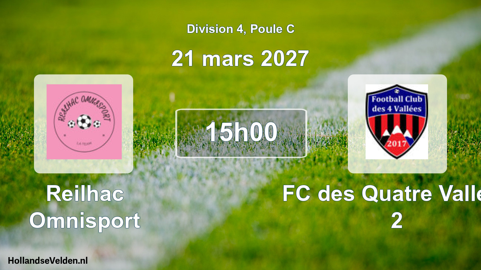 Match programmé: Reilhac Omnisport - FC des Quatre Vallées 2 (21 mars 2027)