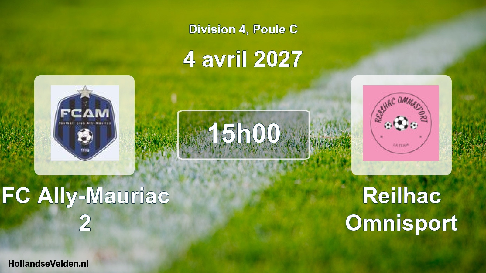 Match programmé: FC Ally-Mauriac 2 - Reilhac Omnisport (4 avril 2027)