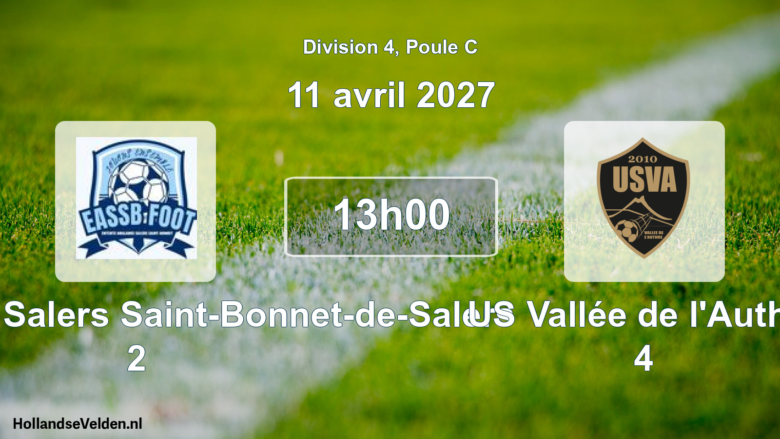 Match programmé: Ent. Anglards Salers Saint-Bonnet-de-Salers 2 - US Vallée de l'Authre 4 (11 avril 2027)