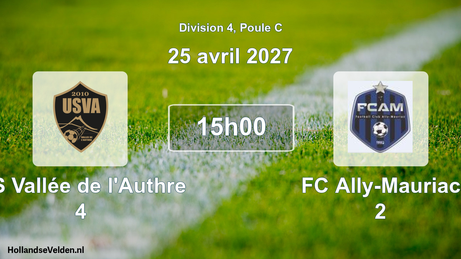 Match programmé: US Vallée de l'Authre 4 - FC Ally-Mauriac 2 (25 avril 2027)