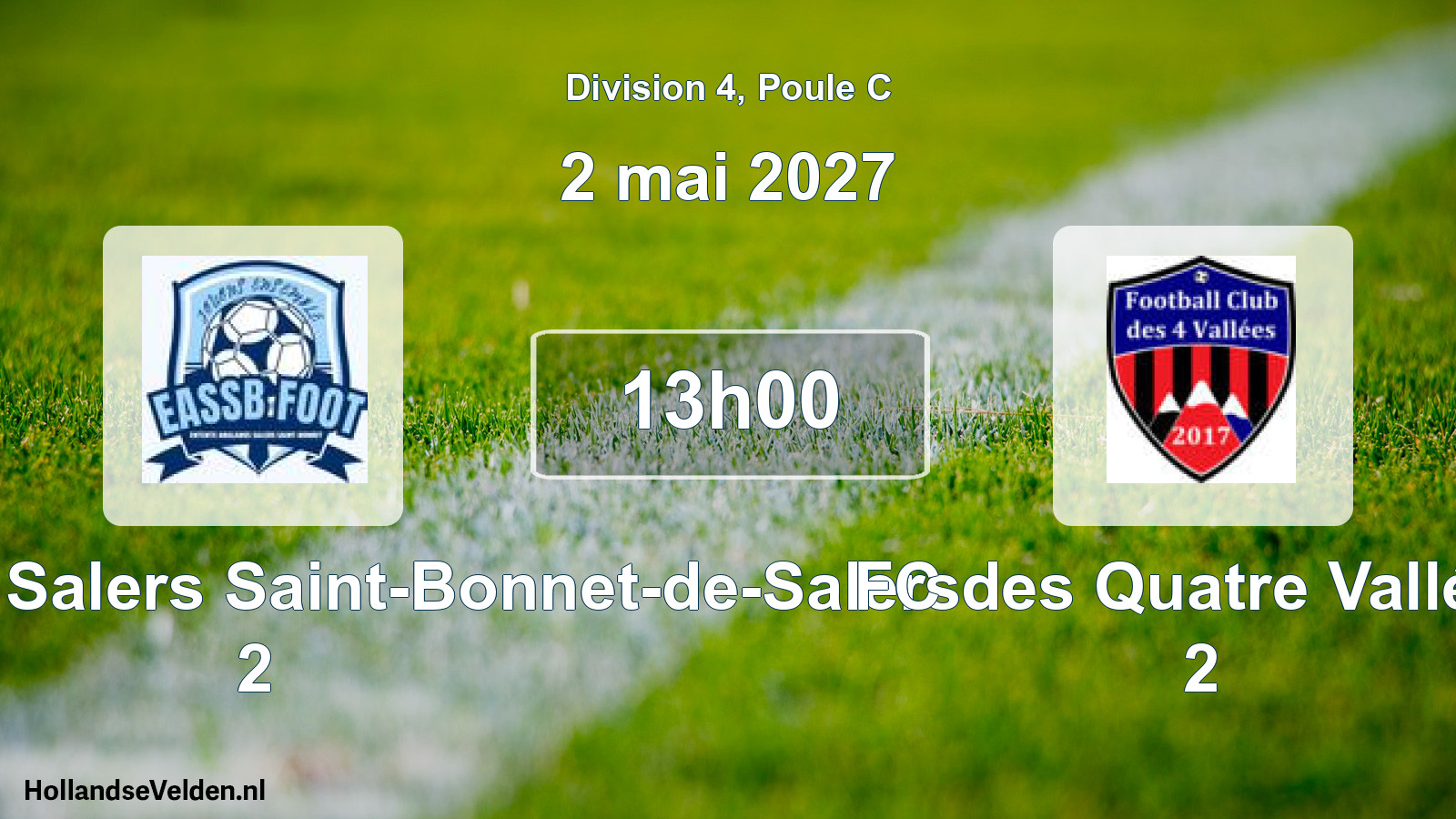 Match programmé: Ent. Anglards Salers Saint-Bonnet-de-Salers 2 - FC des Quatre Vallées 2 (2 mai 2027)