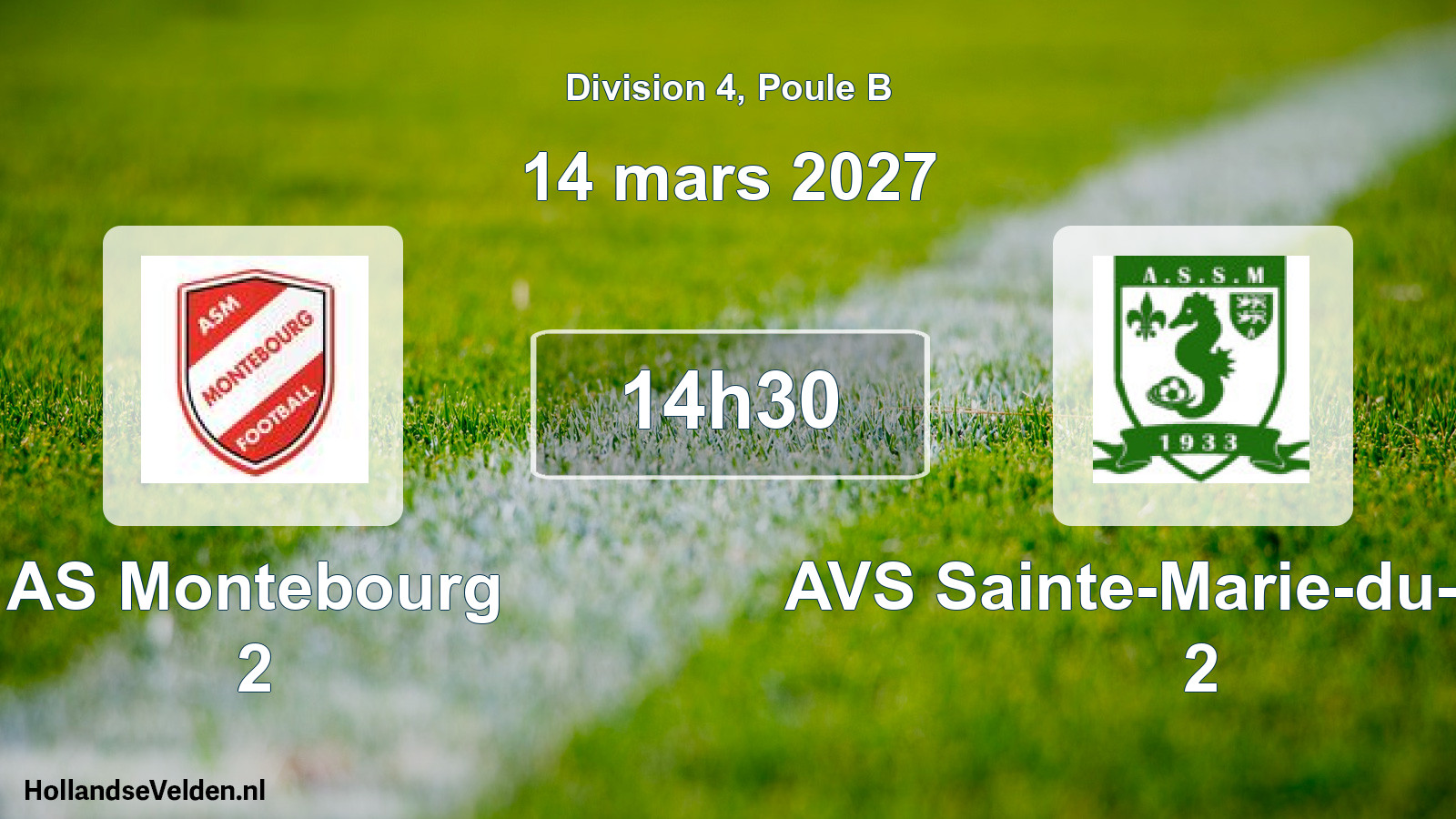 Match programmé: AS Montebourg 2 - AVS Sainte-Marie-du-Mont 2 (14 mars 2027)