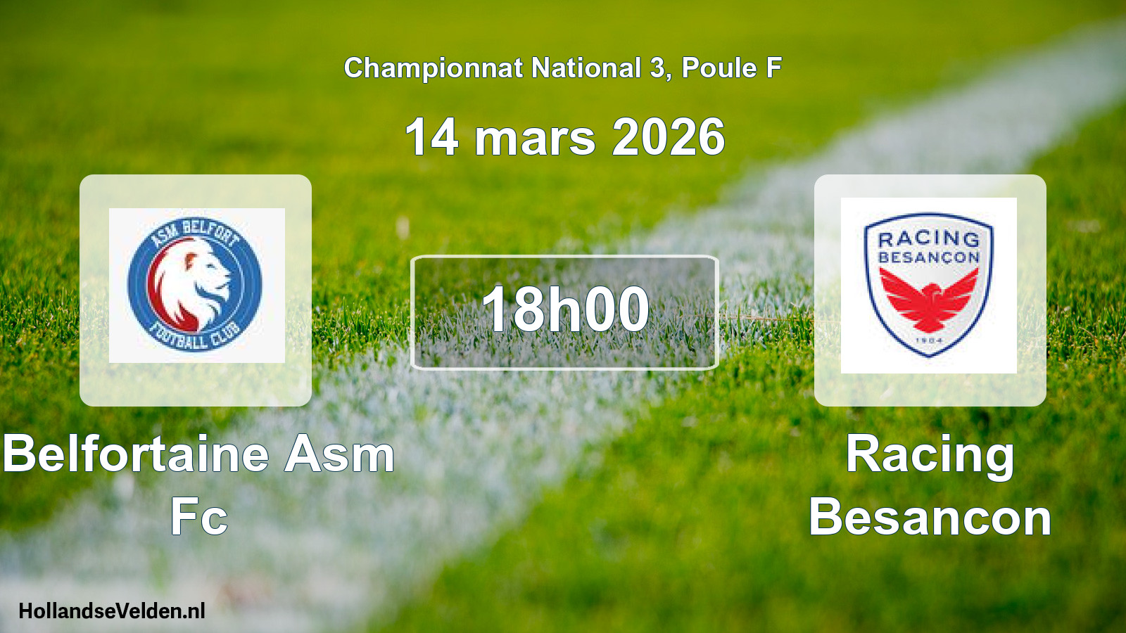 Geplande wedstrijd: Belfortaine Asm Fc - Racing Besancon (14 maart 2026)